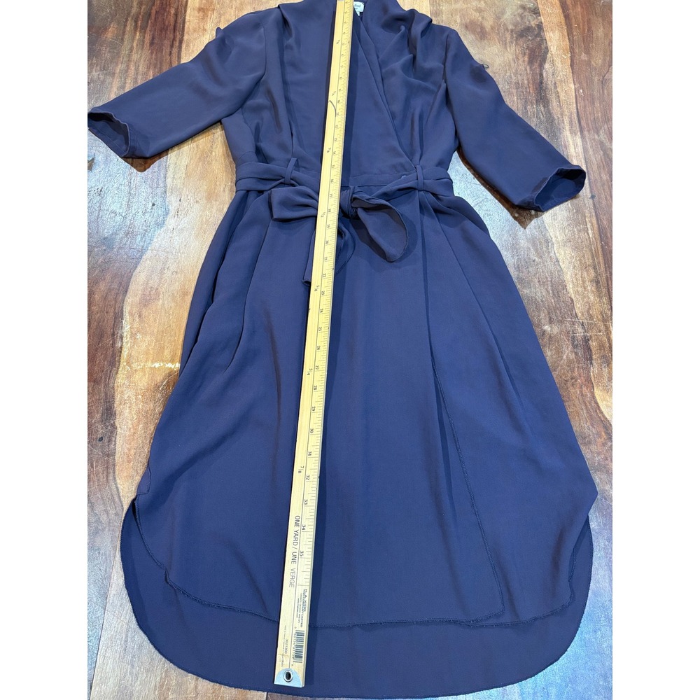 Wilfred Aritzia purple wrap dress shawl collar high low hem size 4 Plum Crepe - Picture 4 of 11